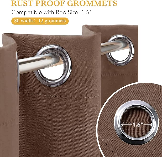 RYB HOME Blackout Thermal Insulated Curtains, Portable Curtain - Image 7