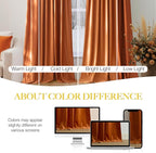 NICETOWN Orange Velvet Curtains 90 inch Long - Image 8