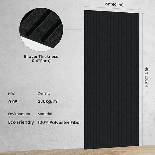 5 Pack Acoustic Panels, 47.2 x 23.6 x 0.35 Inch Sound Proof Panels - Image 2