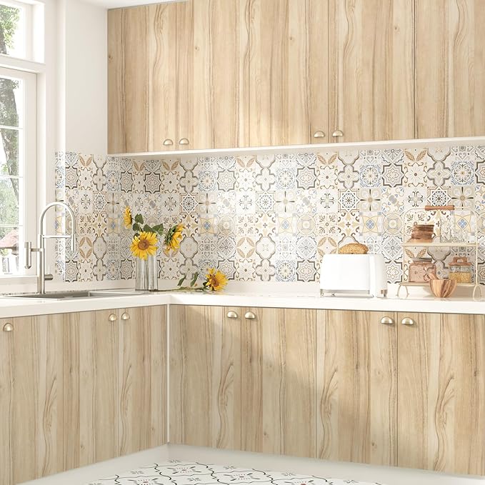 WESTICK Light Wood Grain Contact Paper Peel and Stick Countertops Waterproof - Image 4