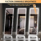 Hasipu Full Length Mirror with Lights, Full Body Dressing Hanging Mounted Mirror - Image 4