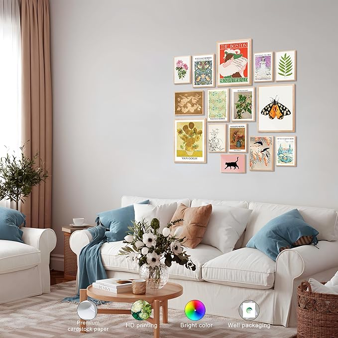 LANCHI95 15PCS Vintage Wall Art Prints, Eclectic Wall Prints - Image 5