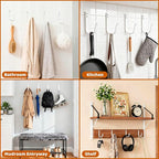12 Pcs Wall Hooks for Hanging, Large Coat Hooks Wall Mount, Heavy Duty Screw in - Image 6