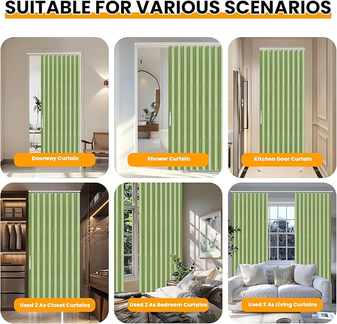 AJAZZ 100% Blackout Magnetic Door Curtain Accordion Door Accordion Doors - Image 5
