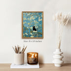Fantasy Artists Van Gogh's Almond Blossom Funny Black Cat Canvas Wall Art - Image 5