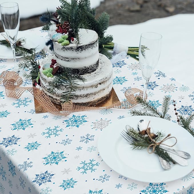 Kochorie 100 Ft x 54 Inch Christmas Snowflake Printed Tablecloth Roll - Image 6