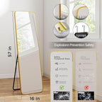 SCWF-GZ 57x16 Door Hanging Full Length Mirror, Floor Stand Wall Mounted Metal - Image 3