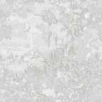 Heroad Peel and Stick Wallpaper Grey and White Vintage Forest Animals Floral by HeroadBrand