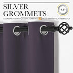 NICETOWN Greyish Purple Blackout Curtains 63 inches Length - Image 2