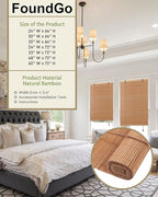 FoundGo Retro Bamboo Blinds 72" W x 72" H Bamboo Roman Shades Light Filtering - Image 4