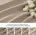 MIULEE Taupe Back Tab Blackout Curtain 96 Inch Long 2 Panels Set - Image 8