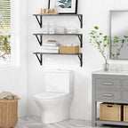 Forbena Gray Floating Shelves Wall Mounted Bookshelf Set of 3, 24 Inches Long 8 - Image 5