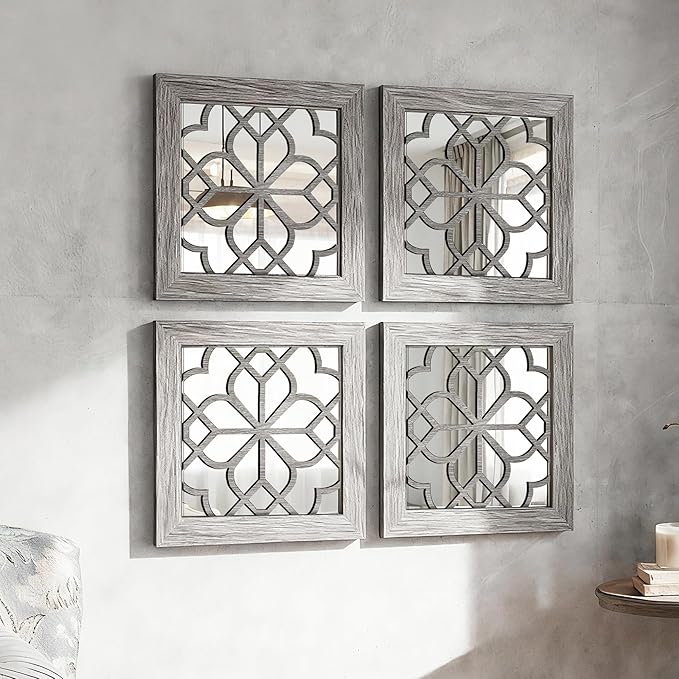 Set of 4 Boho Wall Mirrors - Image 2