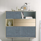 Blue Gray Grasscloth Peel and Stick Wallpaper 17.3"x300" Faux Linen Textured - Image 9