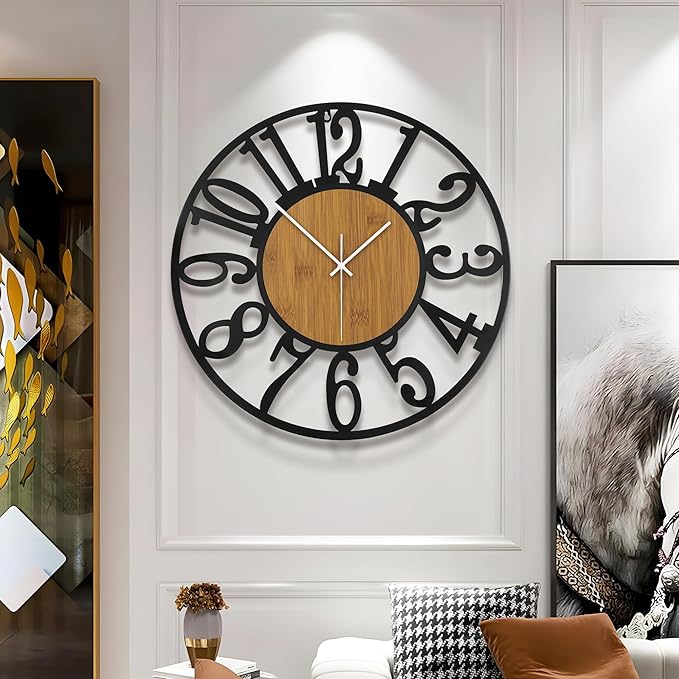 Large Wall Clock for Living Room Decor, 32 Inch Non Ticking Silent, Battery - Image 4