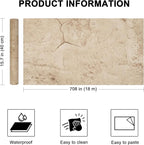 WADILE Beige Concrete Wallpaper 15.7 in * 708 in, Cement Contact Paper 3D Matte - Image 2