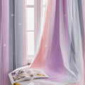 XiDi Curtains for Bedroom Decor, Rainbow GreyPinkPu-34-96 by Addsomecolortolife