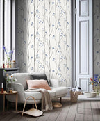 Timeet 16.1" x 197" Leaf Wallpaper Peel and Stick White and Purple Wallpaper - Image 4