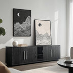 Large Framed Black and White Abstract Wall Art - Image 8