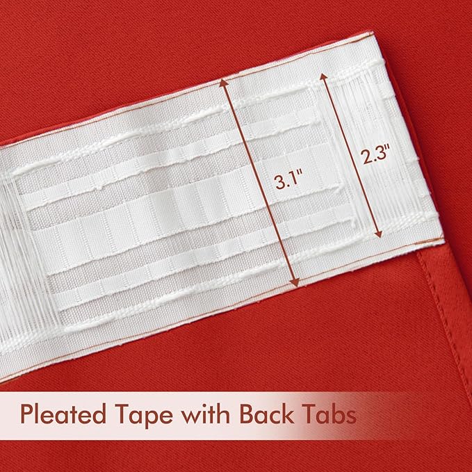 MIULEE Christmas Red Back Tab Blackout Curtains 84 Inch Length 2 Panels Set - Image 4