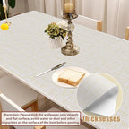 Yancorp 32.8ft Cream Textured Fabric Wallpaper Faux Grasscloth Beige Peel and - Image 3