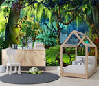 XMPMBM-Cartoon Plant Dreamy Forest Fabric Wallpaper Botanical Woodland Nursery - Image 3