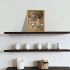 Wood Framed Canvas Wall Art, Vintage Girl - Image 9