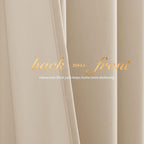 NICETOWN Beige Velvet Curtains 72 inches 2 Panels Set, Thermal Insulated Heavy - Image 3