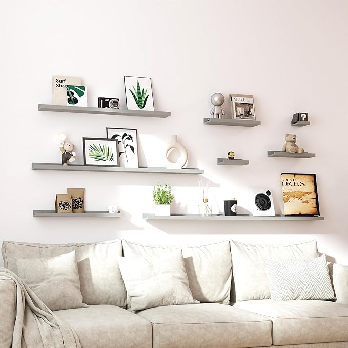 Floating Shelves for Wall Decor, Wall Mounted Wood Storage Shelf for Bedroom - Image 7