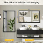 Briivue 55x32 Inch Black Bathroom Mirror - Image 6