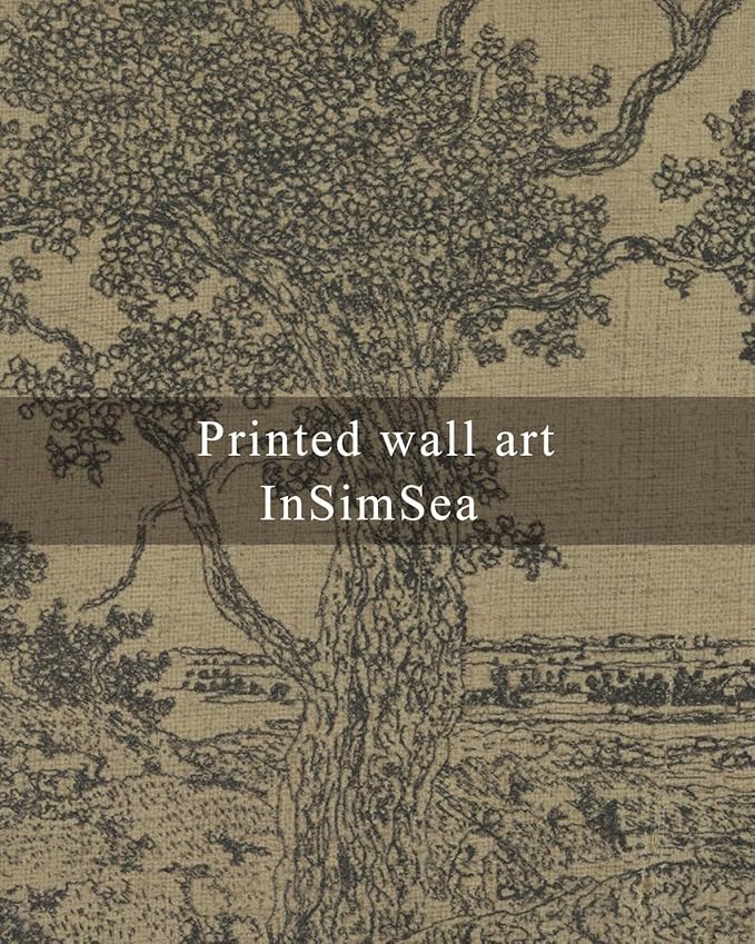 InSimSea Framed Canvas Wall Art, Vintage Sketch Landscape Painting, Rustic - Image 7