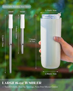 16 oz Insulated Coffee Tumblers, Travel Coffee Tumblers with Straw, Double-Wall Stainless Steel Tumbler, Leak Proof Tumbler, Reusable Cups with Lids for lced and Hot Drinks (Cream)