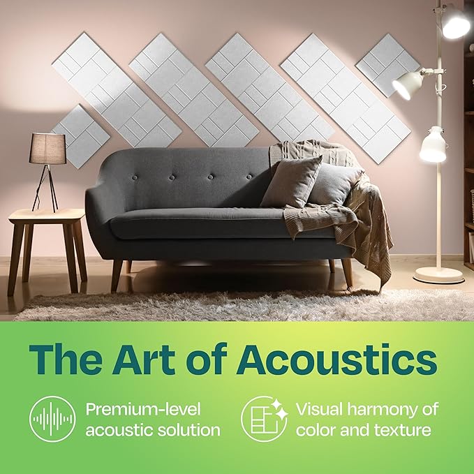 Acoustic Panels 12-Pack Soundproof Wall Panels 12"x12"x0.4" Decorative Sound - Image 2