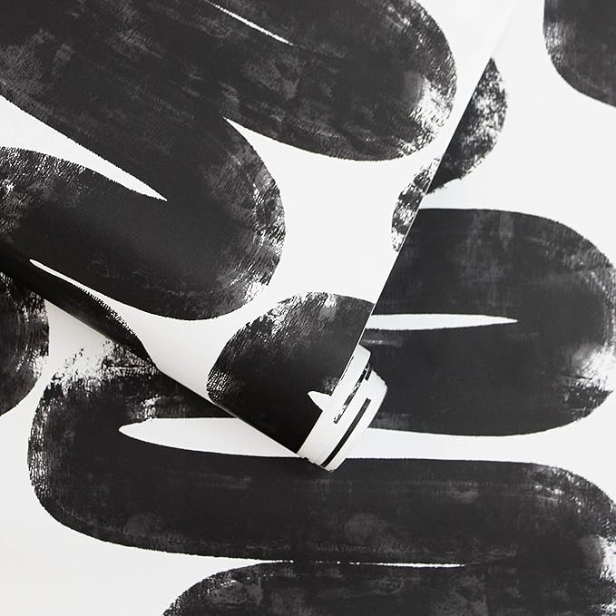 Tempaper x Bobby Berk White & Black Wiggle Room Removable Peel and Stick - Image 6
