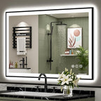 44x32 Black Framed LED Bathroom Mirror by Awandee