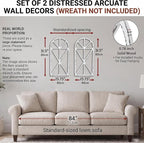 SwallowLiving Set of 2 Large Farmhouse Window Frame Wall Decor, 16x32 Inch - Image 2