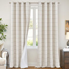 Lajode Brown Plaid Curtains Pattern Printed 90 Inches Long by Lajode