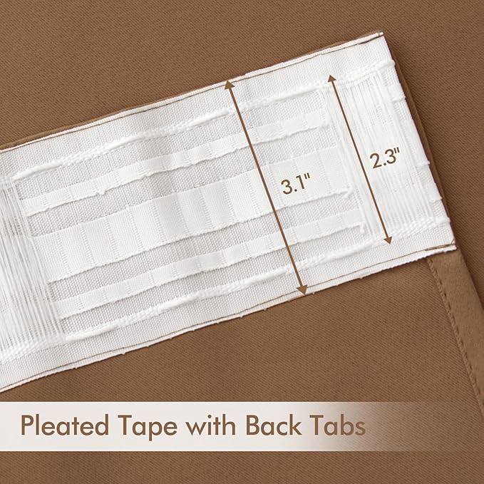 MIULEE Back Tab Blackout Curtains 96 Inch Long 2 Panels Set - Image 4