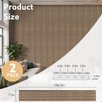 2 Pack Wood Panels for Wall, 106.3" × 11" Wood Slat Acoustic Panels for Wall - Image 2