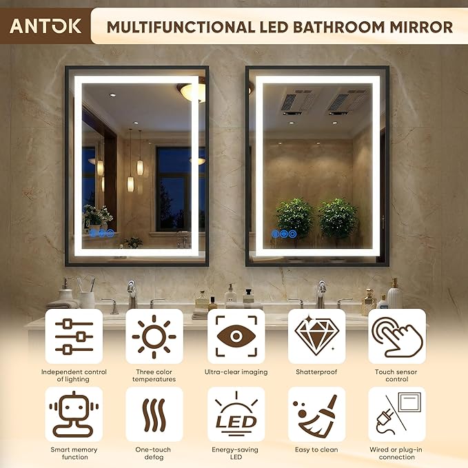 Antok 72X32 LED Bathroom Mirror - Image 7