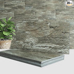 AULIGET 20-Piece Apache Brown Rock Peel and Stick Backsplash Wall Tiles by AULIGET