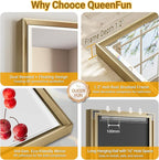 Gold Bathroom Mirror, 24x32 Brushed Gold Bathroom Mirror Beveled Edge, - Image 8