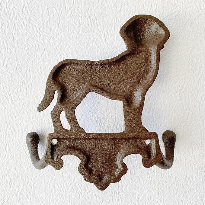 Rustic Dog-Shaped Decorative Wall Hook Rack Hangers - Image 7