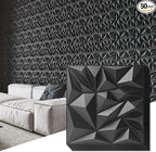 Art3d 50-Pack 3D Wall Panels for Interior Wall Decor, Modern Diamond Textured by Art3d