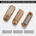 Indian Shelf 10 LB Decorative Wood Adhesive Wall Hooks – Boho Peel and Stick - Image 6