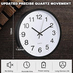 Inbagi 12 Pieces Silent Wall Clock Large 12 Inches Quartz Analog Clock Non - Image 2