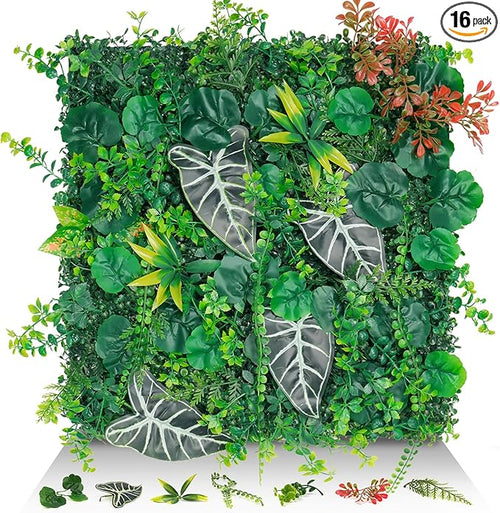 20"x20" Artificial Grass Wall Panels, Faux Boxwood Green Wall Decor by EverNature