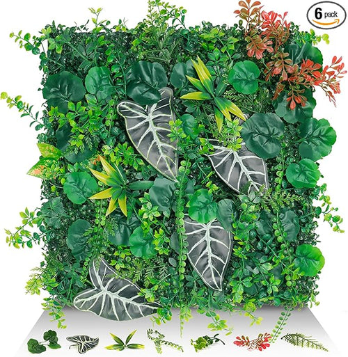 20"x20" Artificial Grass Wall Panels, Faux Boxwood Green Wall Decor by EverNature