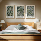 Framed William Morris Canvas Wall Art Set of 3, Boho Farmhouse Botanical Decor - Image 2