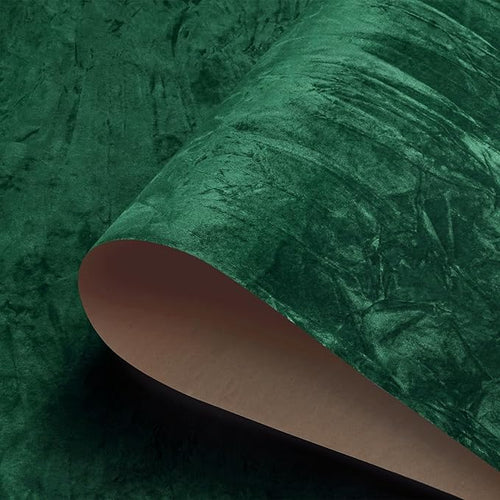 17.5x317 Green Velvet Wallpaper Peel and Stick Emerald Green Wallpaper Bedroom by HelloWall
